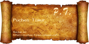 Puches Timur névjegykártya